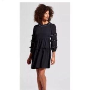 Who What Wear Black Dress with Ruffle Detail